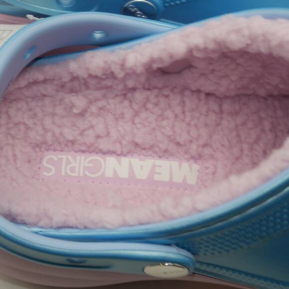 New Mean Girls Classic Platform Clogs Sandals Blue Pink Fuzzy Lining Women's 8 - Picture 6 of 9